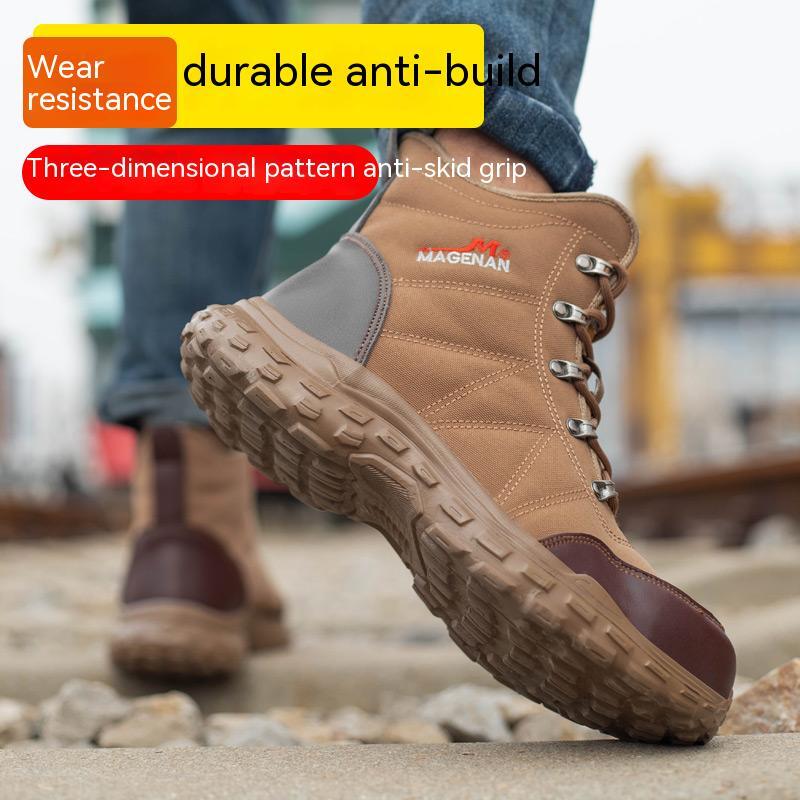 Botas masculinas anti-perfuração de aço toe, Sapatos de trabalho indestrutíveis, Botas de segurança ao ar livre