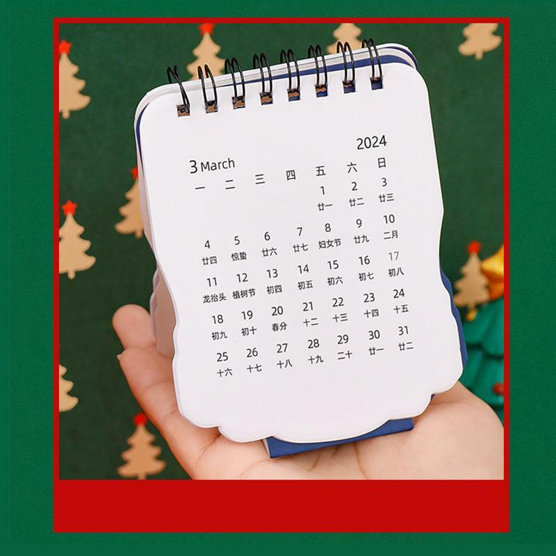 Christmas Calendars Small Calendar Planner Desktop Flexible Table Calendar Multifunctional Standing Desk Calendar Home