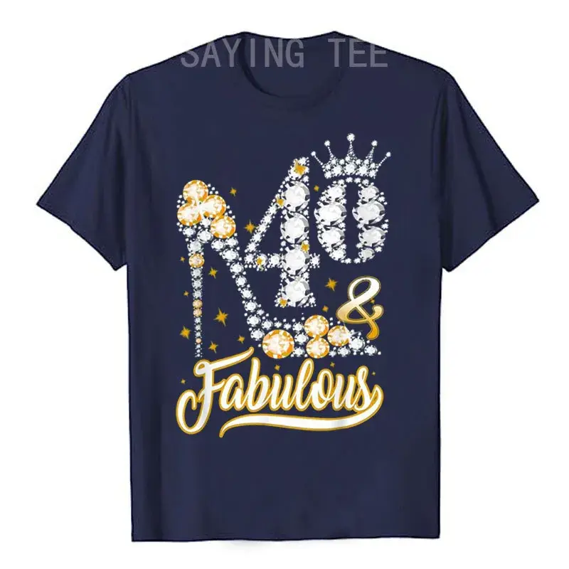 Kemeja ulang tahun 40th untuk wanita T-Shirt ulang tahun Vintage mode 40 & kaus grafis luar biasa hadiah istri populer hadiah ulang tahun 40th