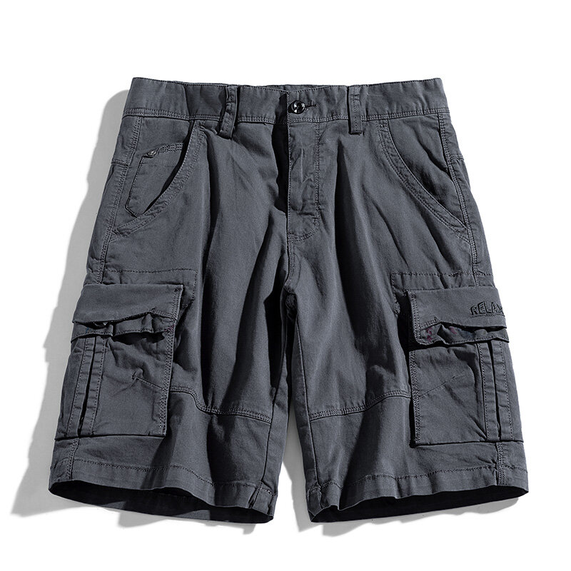 2023 Summer Men Cargo Solid Multi Pocket Shorts uomo Casual Cotton Beach Shorts Mens Spring Pants Jogger Shorts maschio Dropshipping
