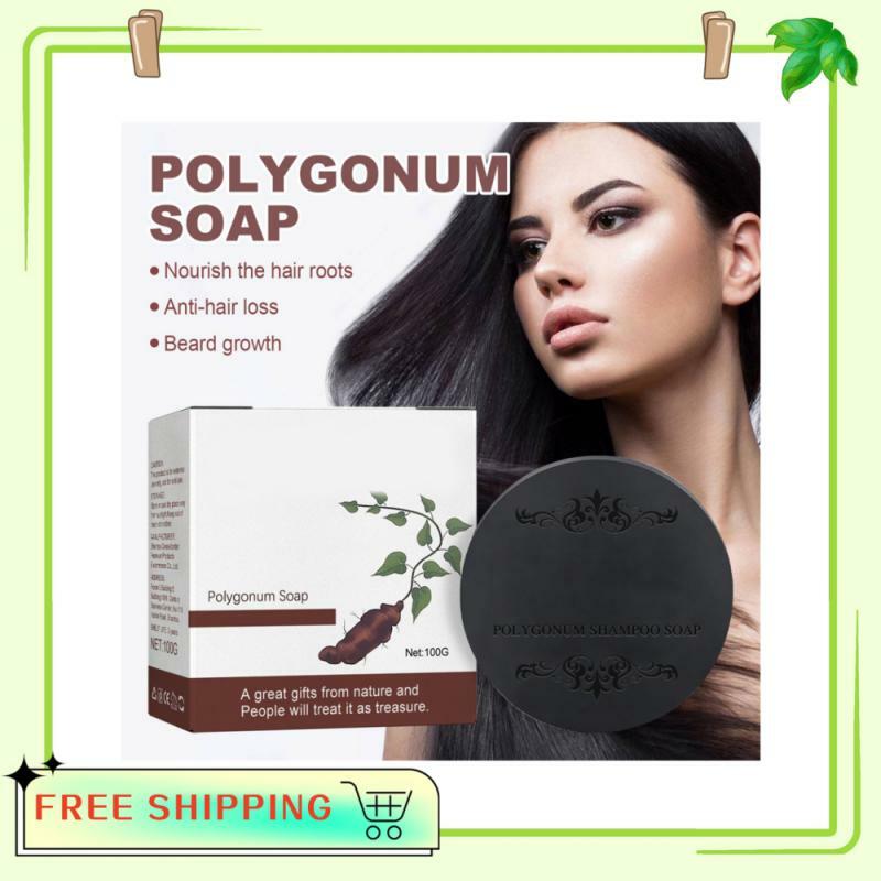 Polygonum champú jabón nutritivo para el cabello, previene la caída del cabello, limpieza Natural, jabón para el cuidado hecho a mano