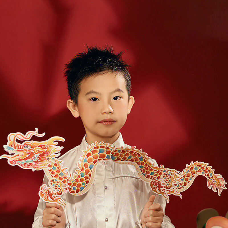 DIY Papierowy smok Materiał rzemieślniczy Chiński Nowy Rok DIY Smok Dekor Chiński smok Taniec Trójwymiarowy kwiat do ciągnięcia