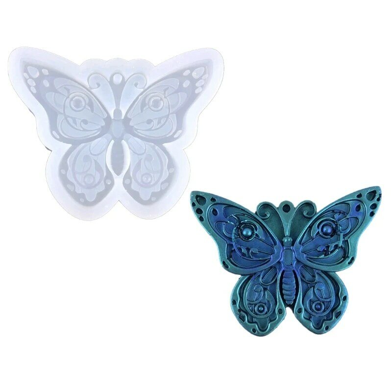 Moldes resina silicona para llavero, molde para llavero con forma pluma lagarto, casa mariposas, adornos molde