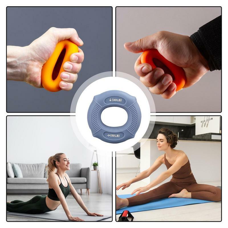 Grip Strength Trainer Exerciser, Silicone Anéis, Dedos, Antebraços Exercícios, Reutilizável