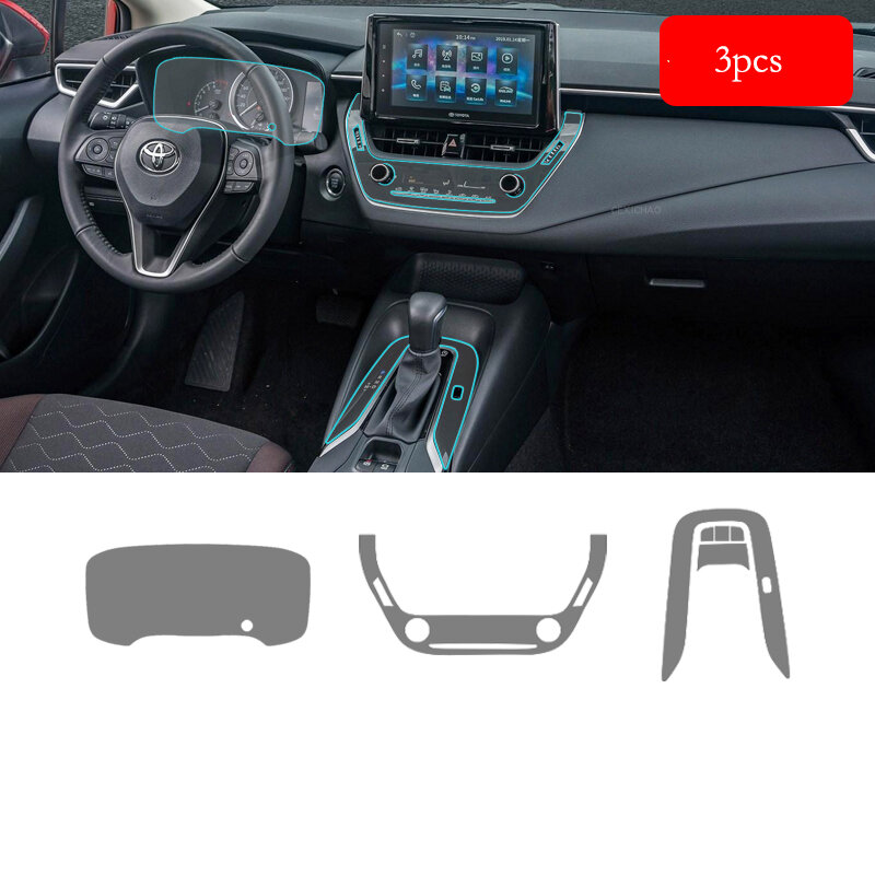 TPU Voor Toyota Corolla 2019-2022 Transparante Beschermende Film Auto Interieur Stickers Centrale Controle Gear Luchtdeur Dashboard Paneel