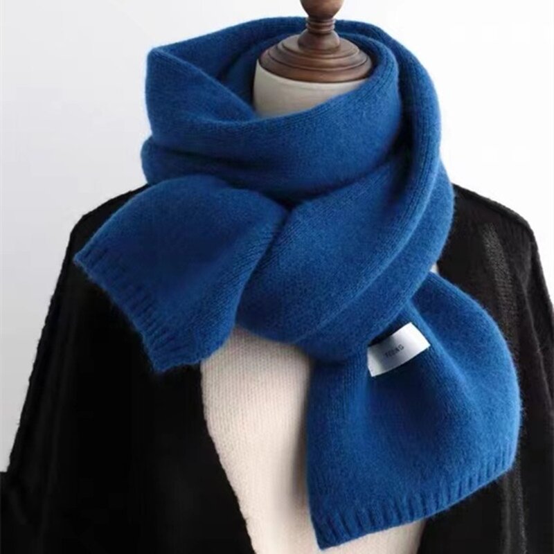 Ispessimento termico scaldacollo bavaglino antivento sciarpa di lana lavorata a maglia moda chiusura a scatto Snood tubo Cowl autunno inverno