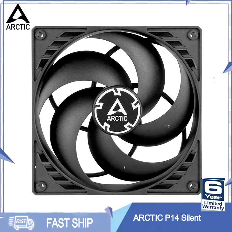 ARCTIC P14 – ventilateur de refroidissement de boîtier PC, silencieux, à 3 broches, PWM, 140mm, 14CM, 950 tr/min, CPU, pression optimisée, très silencieux