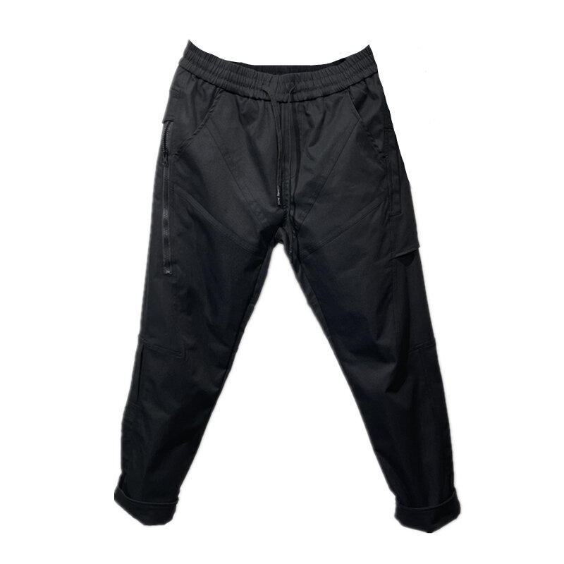 Owen Seak Men Casual Harem Pants Gothic Men Clothing Cargo High Street Sweatpants Autumn Men Calf-Length Pant Black Pants