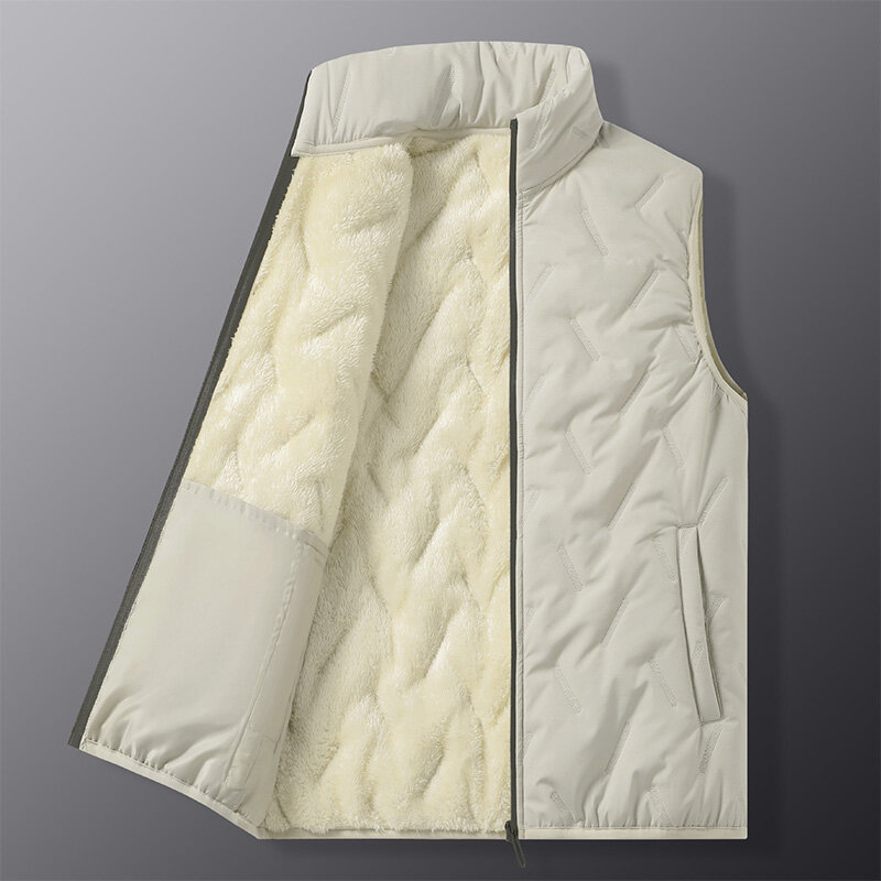 1 шт. модный пуховик, жилет из полиэстера без рукавов, флисовая зимняя ветрозащитная однотонная куртка большого размера