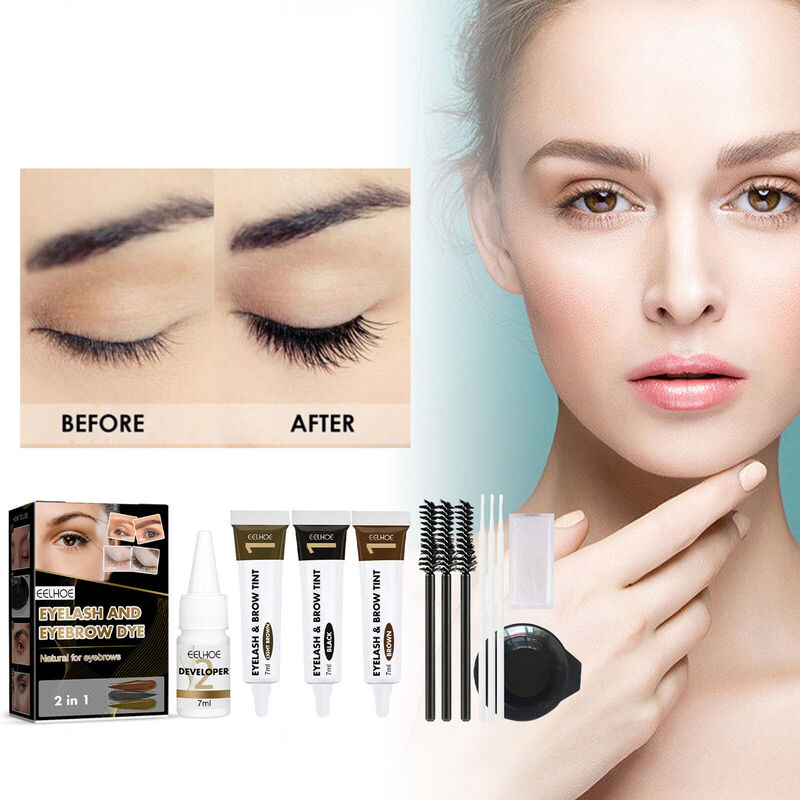Eyebrow Eyelash Eye Lash Brow Tint Full Kit Dye Cream Long Lasting Brown Black High Quality Makeup Products