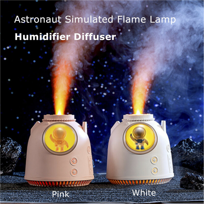 Cartoon Space Astronaut Simulation Flame Night Light USB Cute Humidifier Diffuser Baby Room Kid’s Bedroom Birthday Gifts