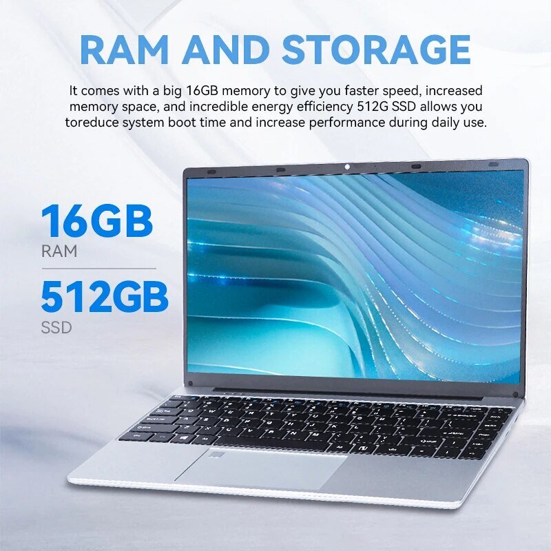 FIREBAT A14 Laptop Intel N5095, Notebook komputer bisnis ringan FHD sidik jari, Laptop 14.1 inci 16GB LPDDR4 RAM 512GB 1TB SSD