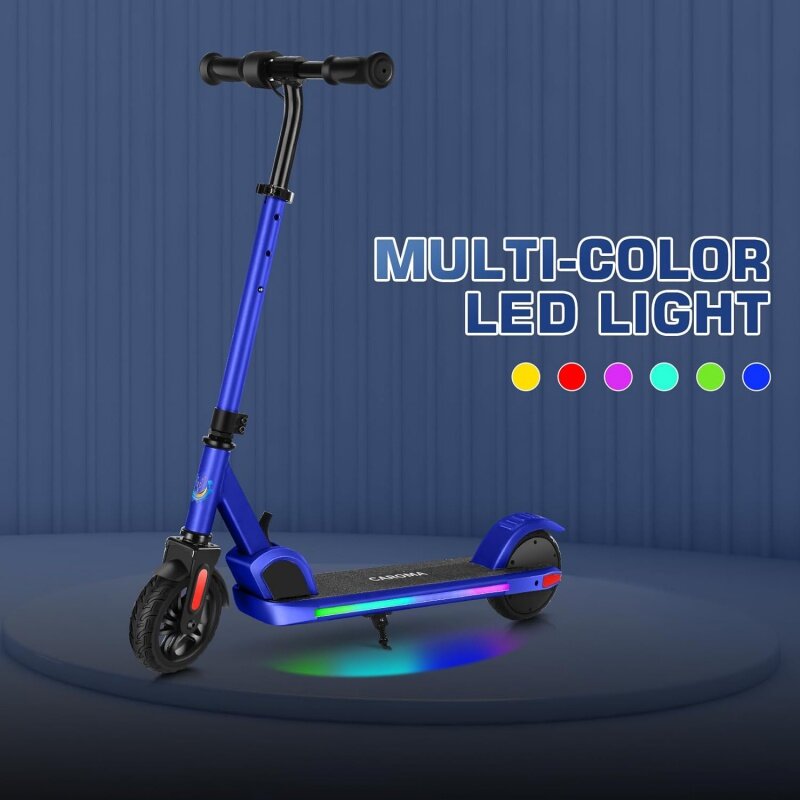 Электрический скутер Caroma для детей в возрасте от 6 до 14 лет, мотор 120 Вт/150 Вт, 10 миль/ч, время езды 80 минут, регулируемая скорость и высота, красочный