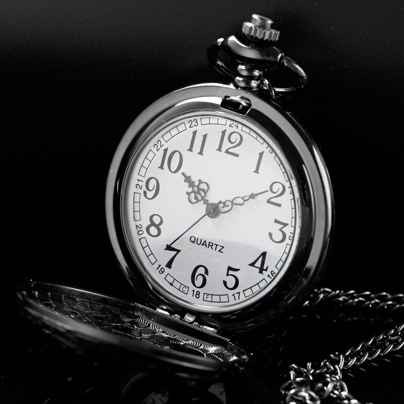 Reloj de bolsillo de cuarzo hueco Vintage para hombres y niños, reloj de cadena FOB negro Steampunk, COLLAR COLGANTE, monstruo oscuro, pulpo, regalo