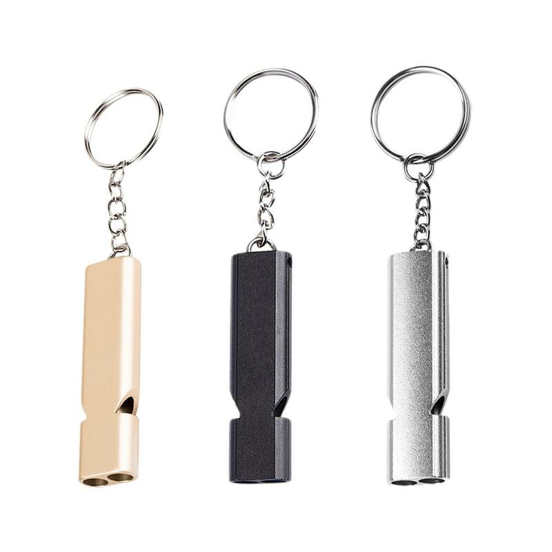 3 Stück Outdoor Survival Whistle Aluminium legierung Doppel rohr Zweifrequenz-Hochvolumen-Erste-Hilfe-Pfeife im Freien Werkzeug
