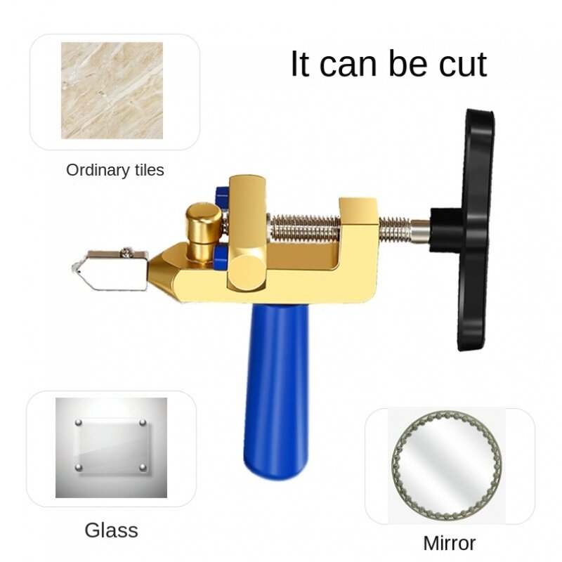 2 In 1 Pemotong Kaca Manual Mesin Pemotong Keramik Kekuatan Tinggi Set Pembuka Ubin Portabel dengan Alat Pemotong Cermin Rol Berlian