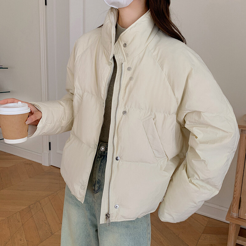 Winter Jacket Women Parkas 2023 New Korean Long Sleeve Zipper Pockets Loose Y2K Coat Thicken Warm Solid Casual Outerwear Coats