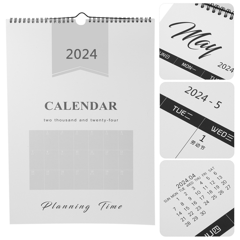 Planejador diário para parede e parede mensal, organizador planejador diário, ano novo