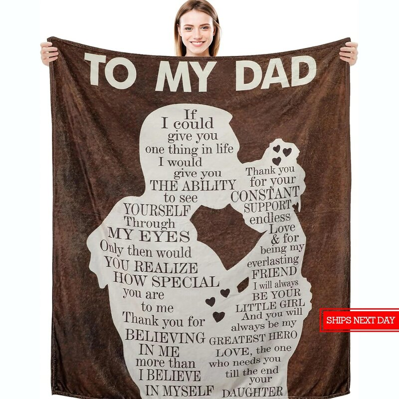 Gift from daughter to dad, Father's Day blanket gift, Dad's birthday gift, the best dad gift for dad, husband's blanket gift