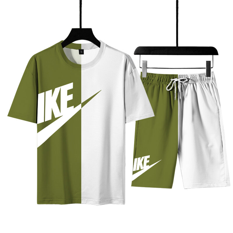 Sommer-Sets Herrenmode T-Shirt Shorts 2-teilige Trainings anzug Kleidung Herren schnell trocknende atmungsaktive Sport-T-Shirt Sportswear-Set