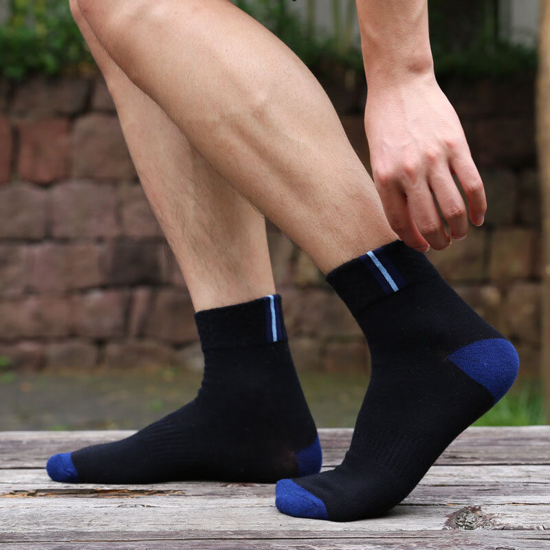 10 пар, мужские хлопковые спортивные носки с коротким ртом