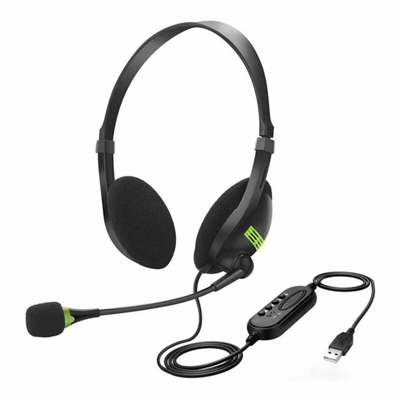 Computer Usb Headset Call Center Headset With Microphone Noise Cancelling Wired Business Headset For Pc For Laptop