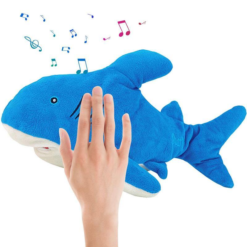 لعبة سمكة قرش محشوة تغني ، حيوانات موسيقية قابلة لإعادة الشحن
