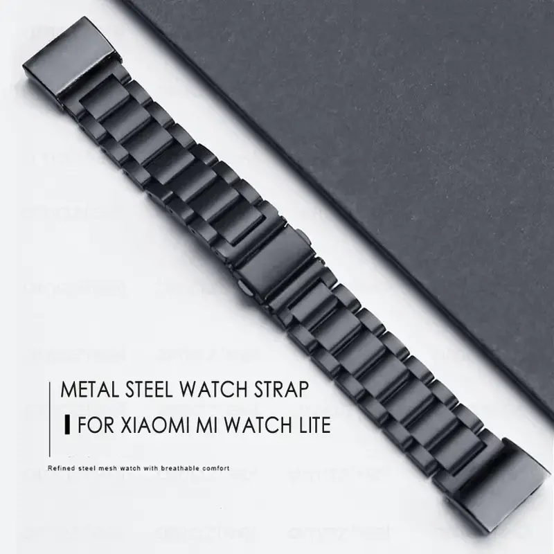 Aço inoxidável pulseira de metal para Xiaomi Redmi Watch 2 Lite, pulseira Correias para Xiaomi Mi Watch Lite Band Belt