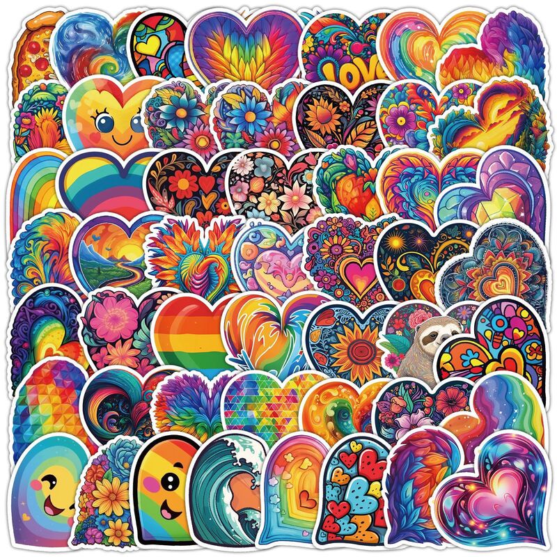 50Pcs Colorful Love Series Graffiti Stickers Suitable for Laptop Helmets Desktop Decoration DIY Stickers Toys Wholesale