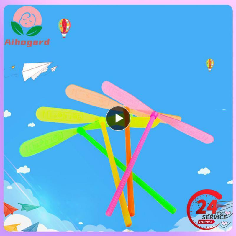 Новинка пластиковая бамбуковая Стрекоза пропеллер Детская уличная игрушка вращающаяся Летающая стрела разноцветная классическая игрушка Прямая поставка