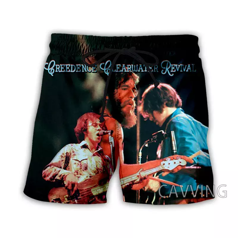 CAVVING-pantalones cortos de playa con estampado 3D Creedence Clearwater Revival, ropa de calle informal de secado rápido, F02