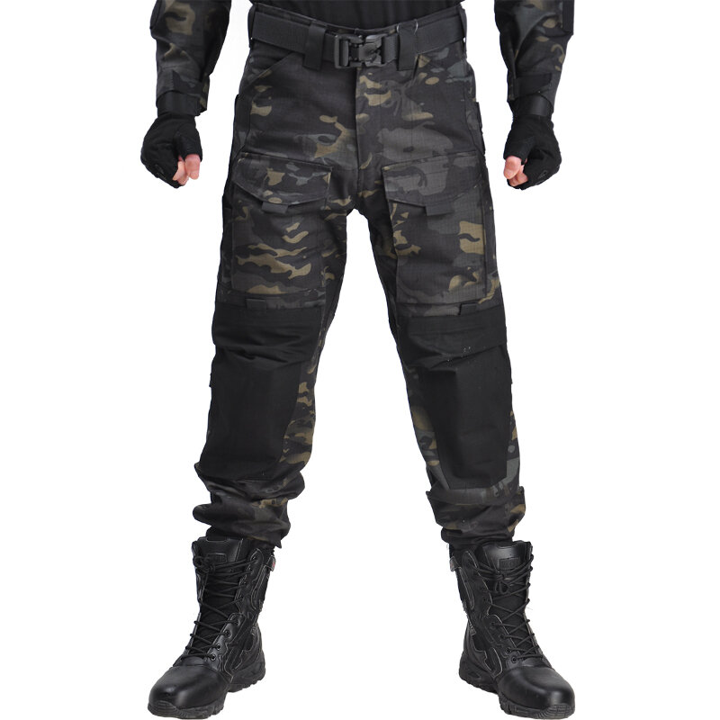 Мужские уличные охотничьи брюки HAN WILD с подушечками, военные камуфляжные брюки, тактические брюки-карго, одежда для страйкбола, походов
