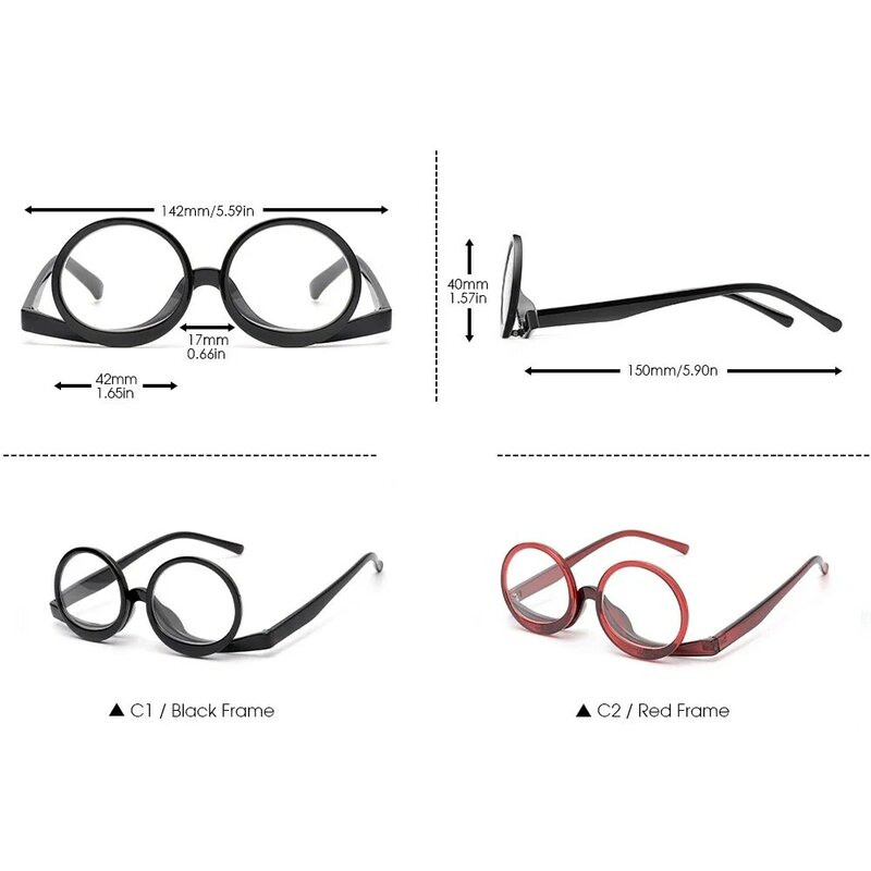 IENJOY New Makeup Reading Glasses Flippable Makeup Glasses Magnifying Cosmetic Readers for Women Glasses Makeup Diopter 1.0-4.0