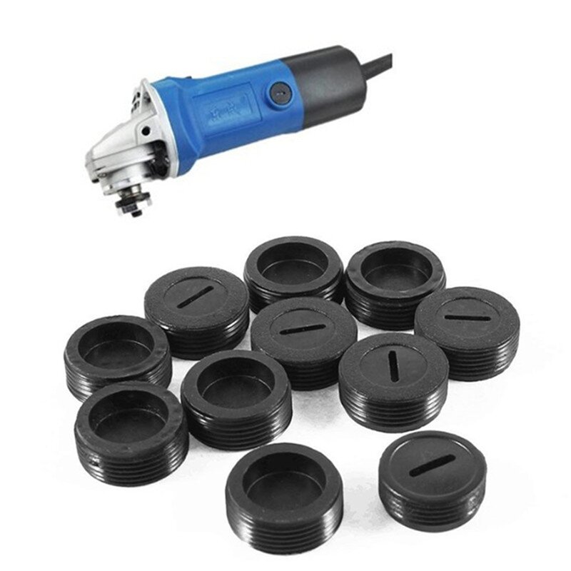 10 Pairs Power Tool Parts Carbon Brush Cover 14Mm Round Rubber Nut Stopper Holder Caps Case Angle Grinder Accessories