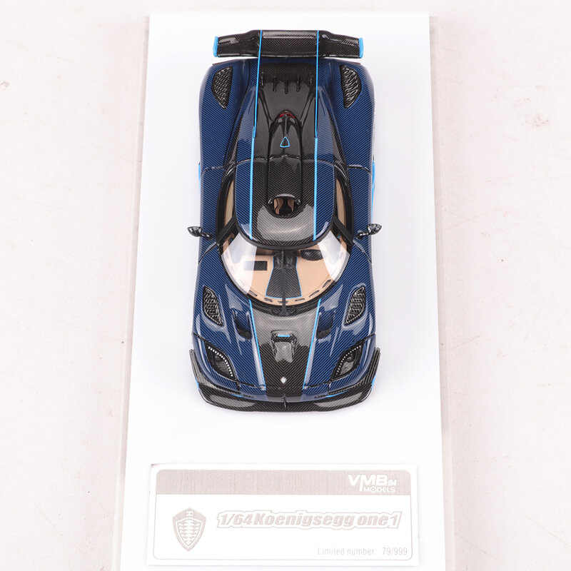 Koenigsegg Blue Carbon Resin Model Car, VMB 1:64, Edição Limitada 999