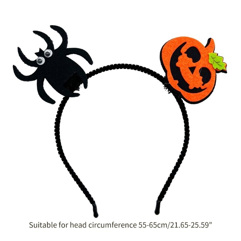 Ikat Kepala Araneid Lucu Cosplay Pesta Ulang Tahun dengan Hiasan Kepala Labu Aksesori Rambut Ikat Rambut Kostum Halloween