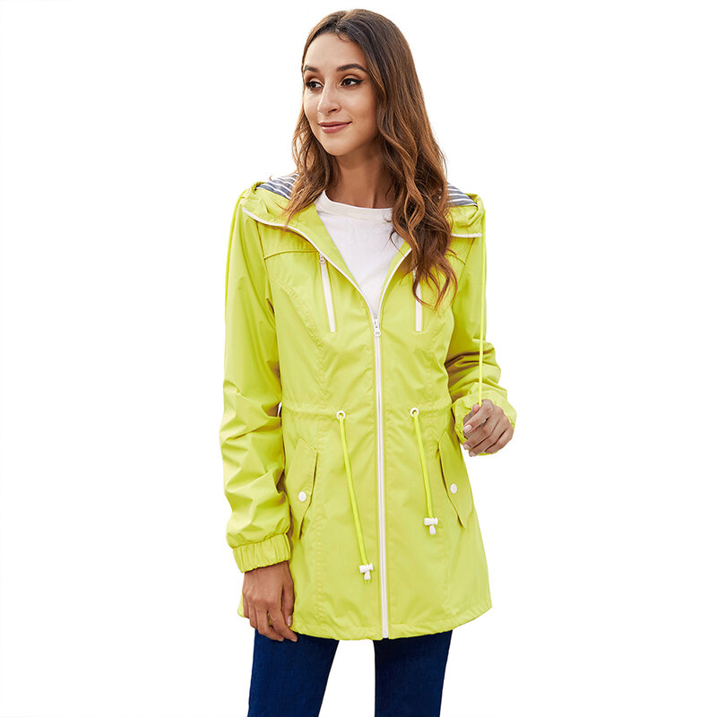 New women's zippered hoodie, lightweight outdoor hiking rainproof jacket, jacket Soft and comfortable Versatile Girlish style