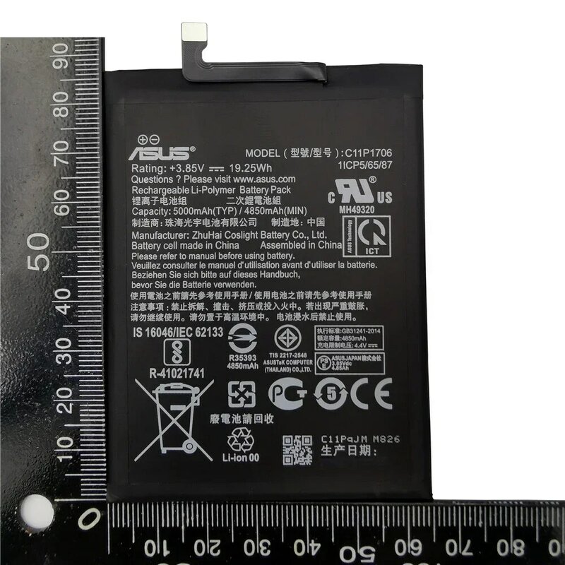 100% asli baterai ponsel C11P1706 kapasitas tinggi untuk Asus ZB601KL ZB602KL X00TDB X00TDE 5000mAh Baterai + Alat Gratis