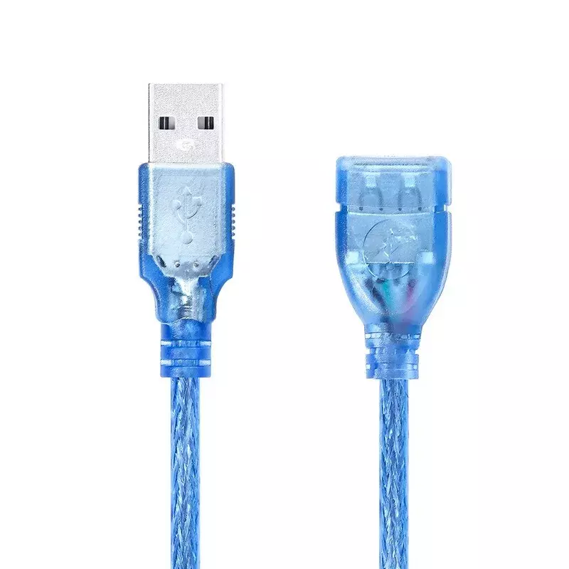 Wszystkie miedziane 0,3/0,5/1/1/1 1,5/3/5/10 metrów Przezroczysty niebieski przedłużacz USB USB2.0 męski na żeński