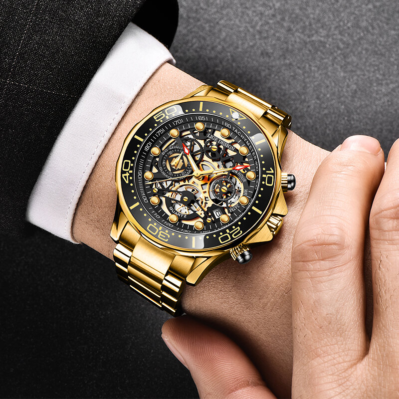 LIGE luksusowy oryginalny zegarek sportowy dla mężczyzn zegarek kwarcowy ze stali wodoodporny chronograf modne zegarki zegar Relogio Masculino