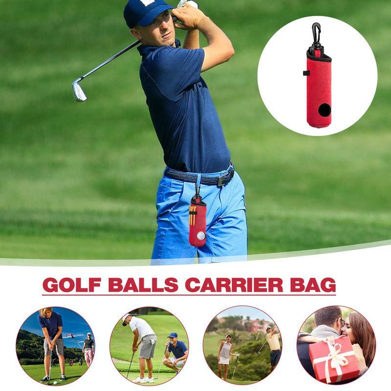 Leve Golf Balls Carrier Bag, suporte de bola, clipe de saco, 3 Bolas, 3 Golf Adolescentes, 1Pc