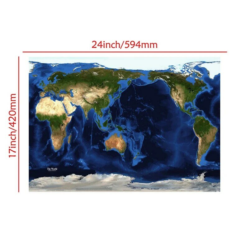 59*42cm Map of The World Wall Art Posters Non-woven Canvas Painting Decorative Prints Home Decoration Office Supplies