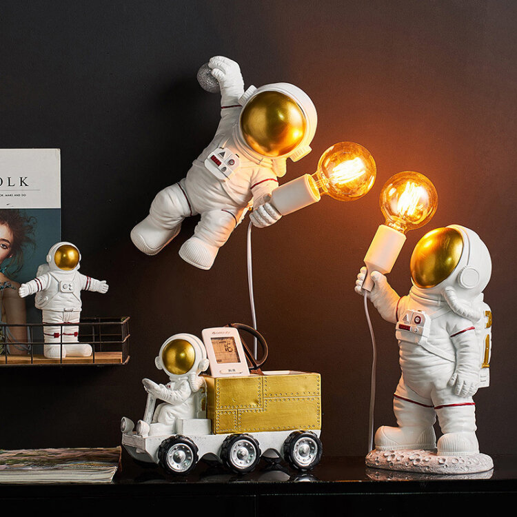 Настольная лампа Spaceman, детская Аэрокосмическая статуя, ночные светильники, декоративный фонарь для детской спальни, подарок на день рождения