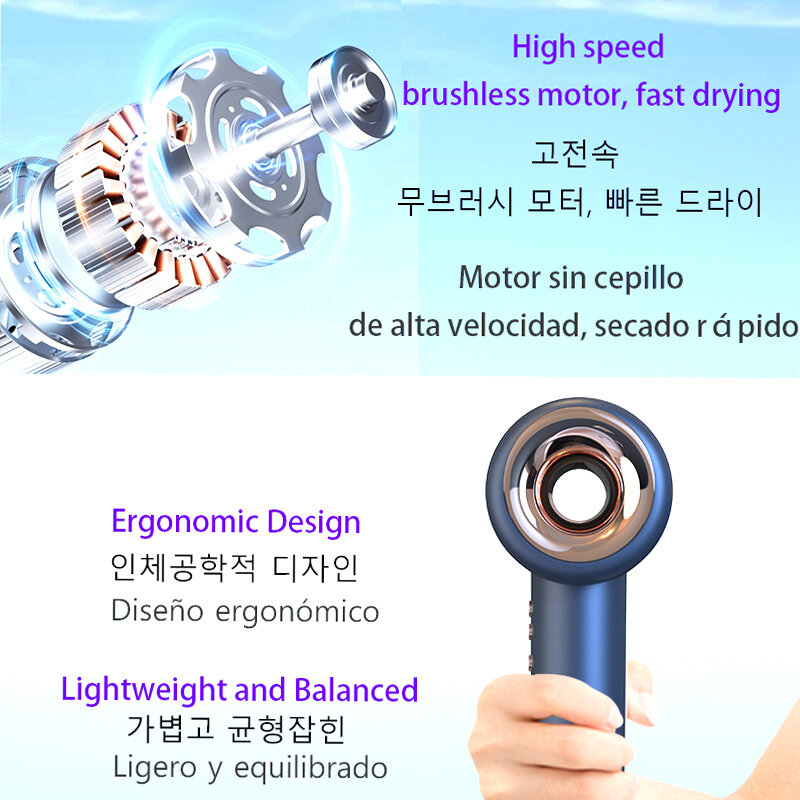 Xiaom-secador de pelo de iones de agua de 1600W, salón de viento potente, secador de pelo iónico negativo, 110/220V