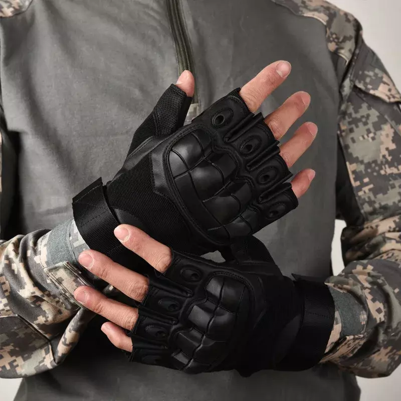 Велосипедные охотничьи перчатки для мужчин и женщин, Защитные спортивные перчатки с сенсорным дизайном для фитнеса, мотоцикла, охоты, перчатки без пальцев для прогулок