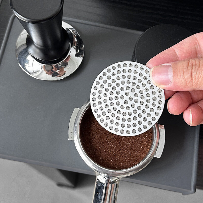 Écran de filtre à café en acier inoxydable, écran en maille de degré de chaleur, porte-filtre Barista Espresso Puck, cafetière, 51mm, 53mm, 58mm