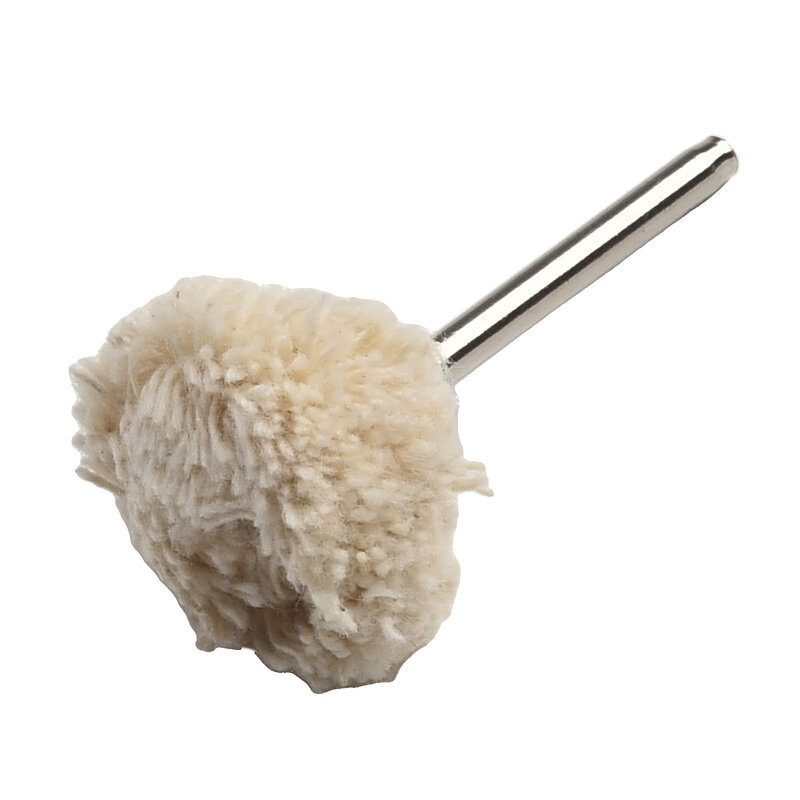 Rueda de pulido de lana duradera y práctica, cabezal de 25mm de diámetro, accesorios para amoladoras de 5 piezas, blanco y plateado, alta calidad