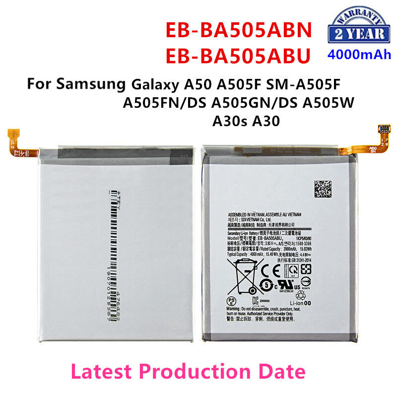EB-BA505ABN EB-BA505ABU 배터리, 삼성 갤럭시 A50, A505F, SM-A505F, A505FN, DS, GN, A505W, A30s, A30 + 도구, 4000mAh, 신제품
