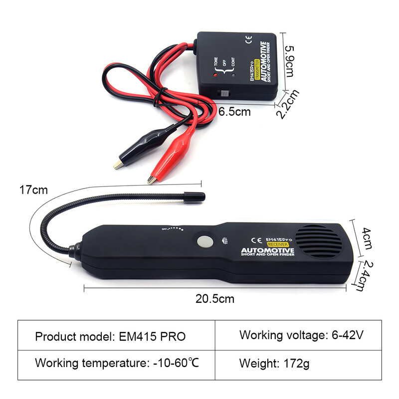 EM415PRO Scanner 6-42V stroomonderbreker tester kabel en draad kort open detector onderhoud zwart gereedschap inspectie tools