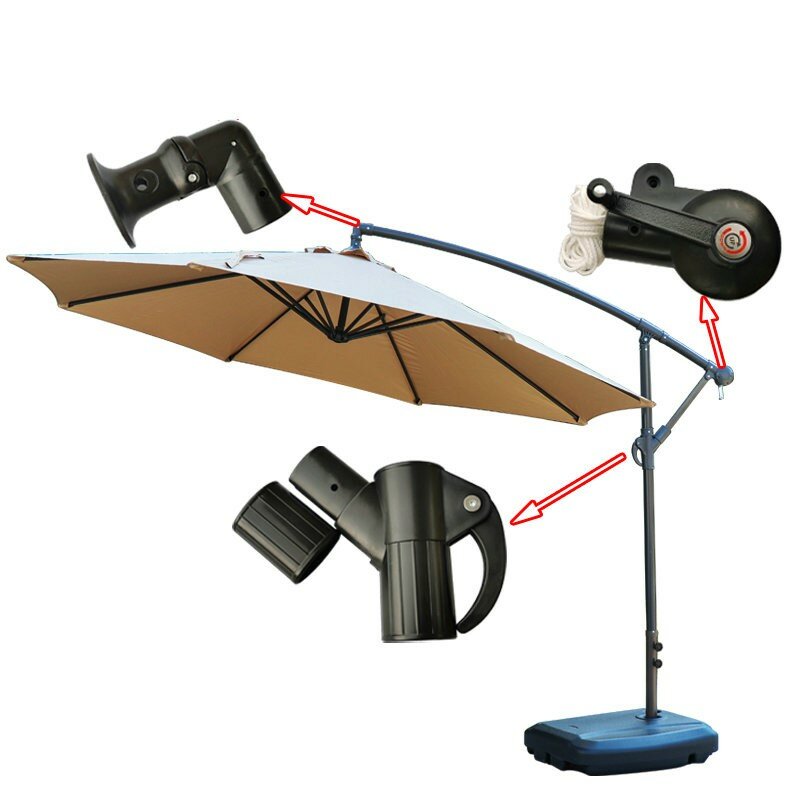 Anti-guarda-chuva para exterior, banana, chave, suspensão lateral, coluna central, acessórios para guarda-chuva, pátio